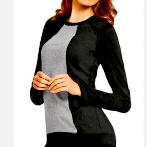 Cabi black & grey “Dynamo” athletic long sleeve pullover. - Picture 1 of 4